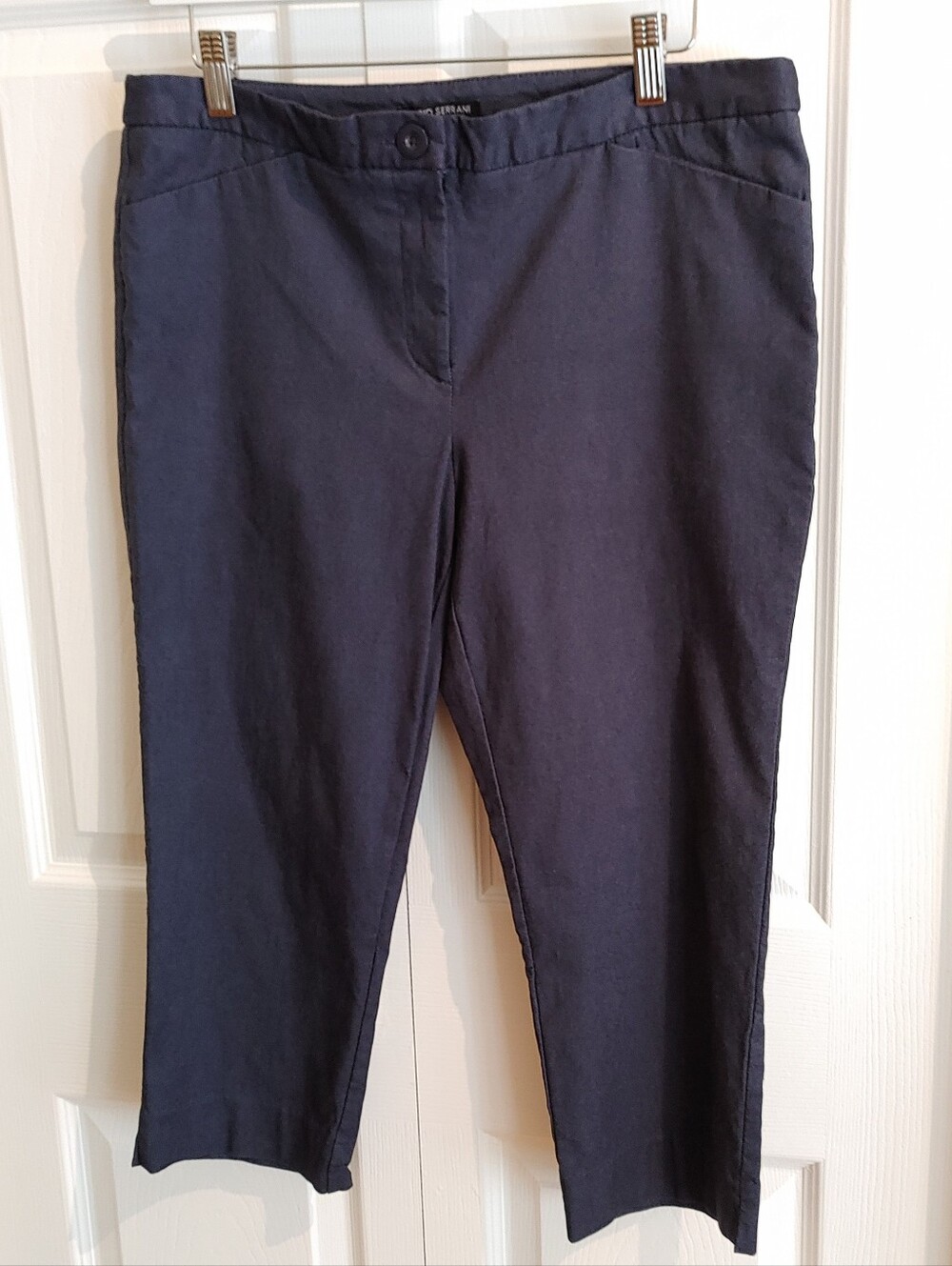 Mario Serrani Italy Cropped Blue Sheen Dress Pants. Size 12